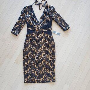 LUCIAN MATIS ! Squains V-neck Dress (US/4)